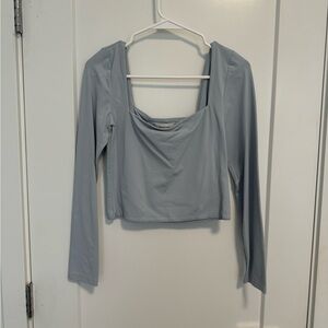 Aritzia Contour Squareneck Longsleeve - Powder Blue - Size L